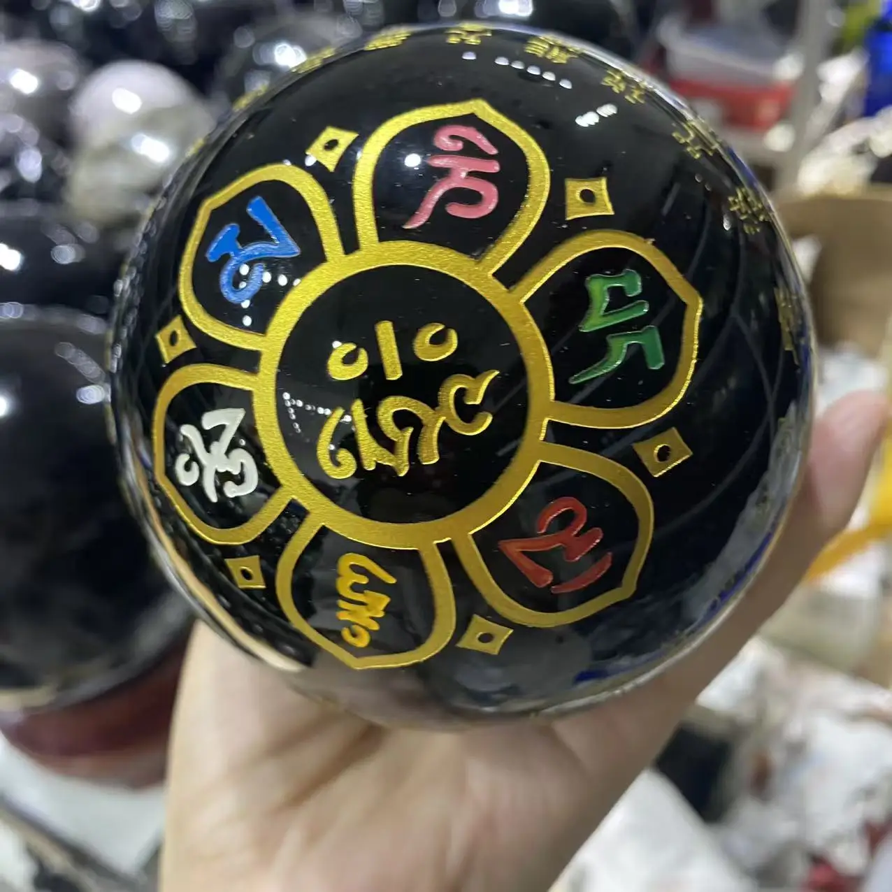 Natural Obsidian, Engraved With The Heart Sutra, Energy Gem, Spiritual Healing, Home Decoration, Divination And Demagnetization,