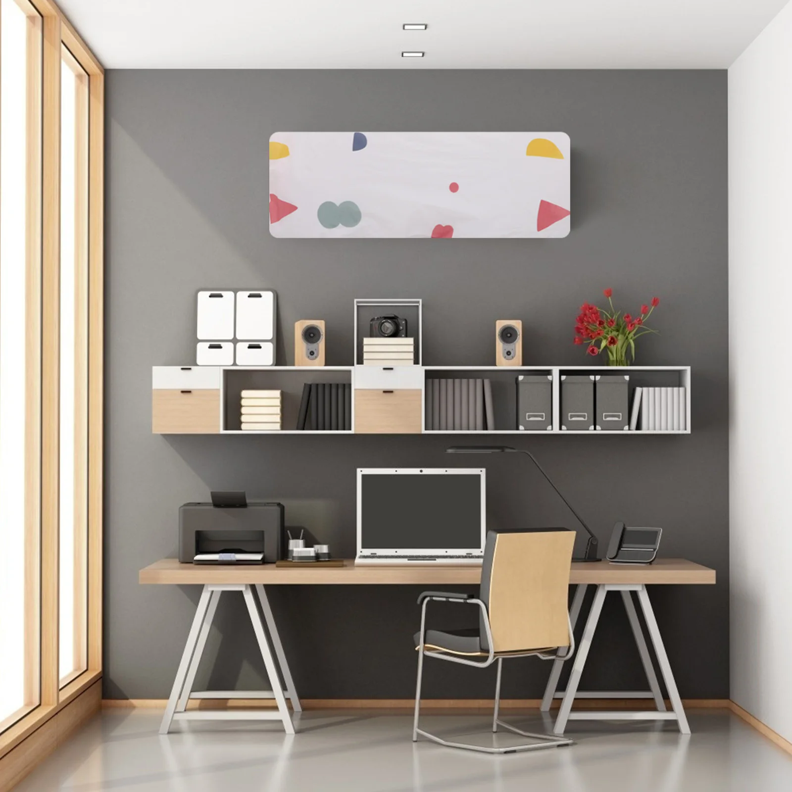 

2pcs Air Conditioner Covers Dust Proof Sun Proof Protector For Indoor Ac Unit Cover Shield Hanging Machine Cover Accessories