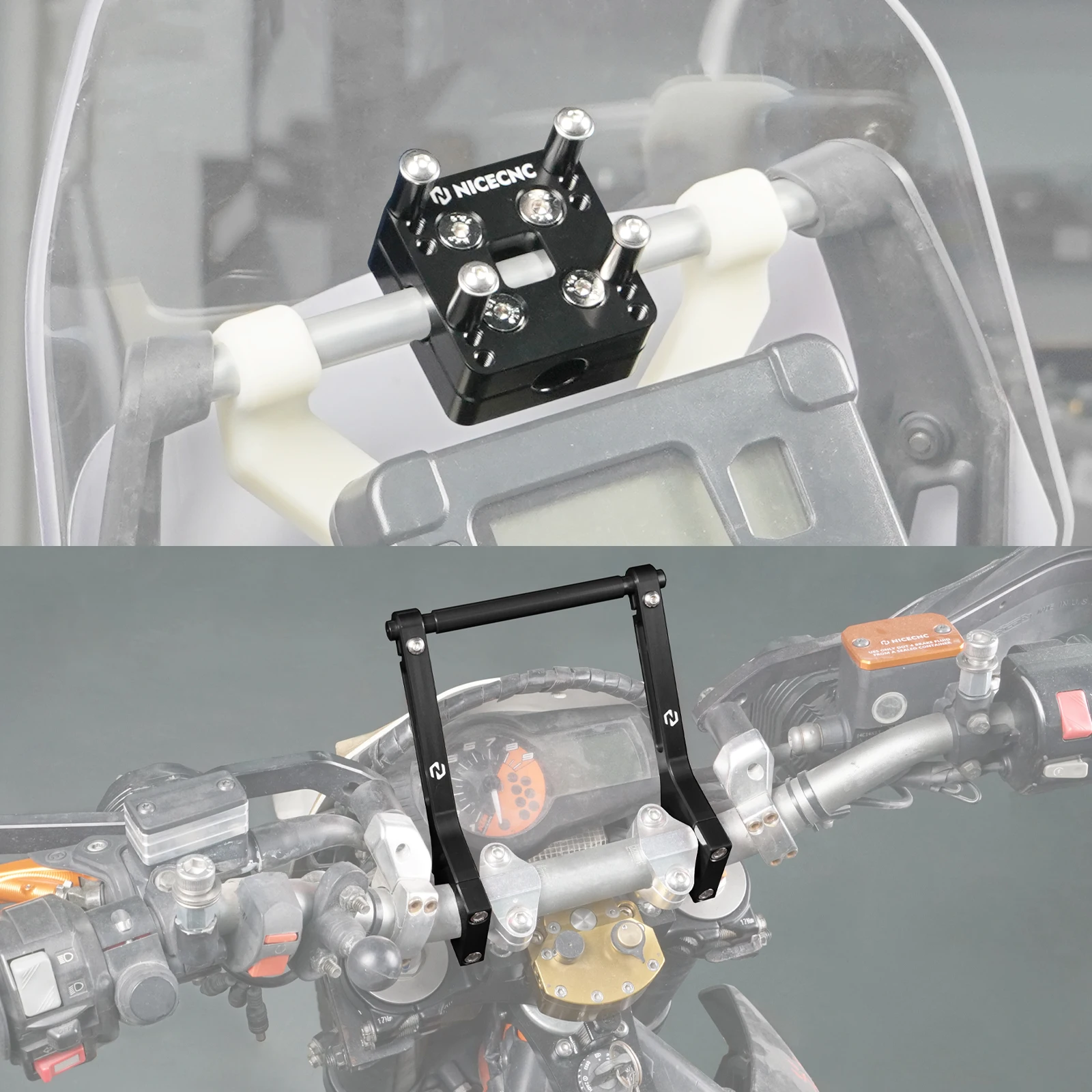 NICECNC GPS 내비게이터 마운트 브래킷/폰 홀더 AMPS 패턴 KTM SMC 690 SMCR 690 엔듀로/R 허스크바나 701 가스가스 700 SM/ES용 썸네일 2