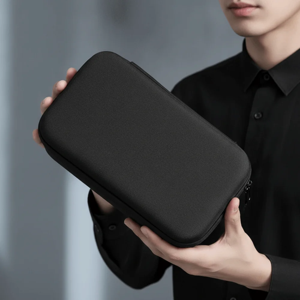 Dustproof Sunglasses Storage Box Hard Shell Fabric Carry Handle EVA Hard Glasses Case Multi Grid Divider Lightweight Protective