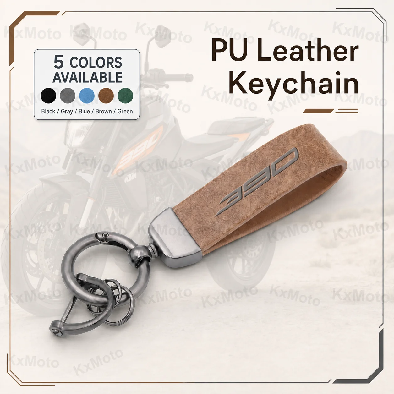 Luxuriöser PU-Leder-Schlüsselanhänger für Motorräder, passend für KTM 390 ADVENTURE 390 ADV 2020-2026 und 2024 2025 Duke 390 Duke