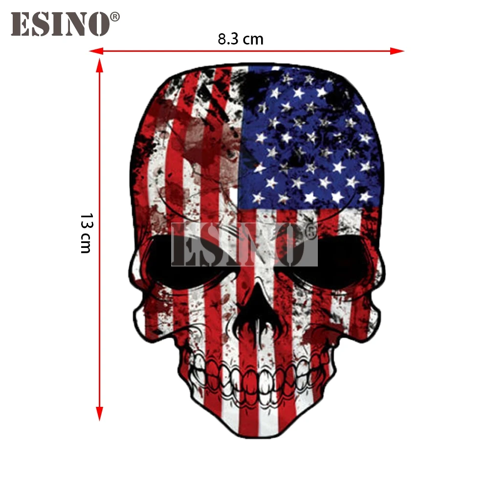 Car Styling Creative USA America Flag Skull Evil Decal Cartoon PVC Waterproof Car Body Sticker Pattern Vinyl