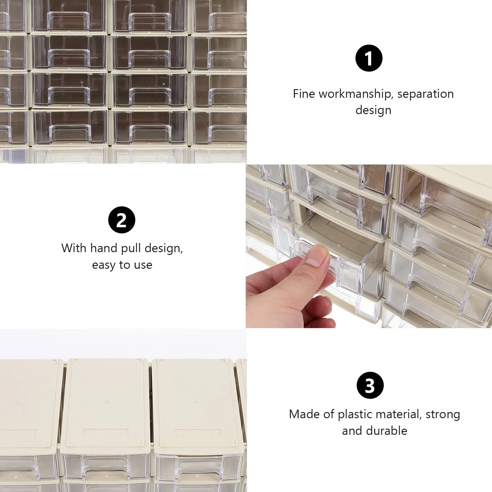 20 set Drawer Type Storage Boxes Plastic Component Organizer With Dividers Smooth Scratch-Resistant Interior For Electronics