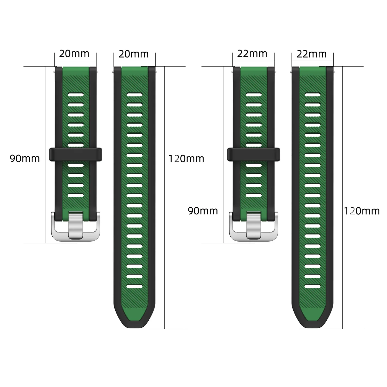 20 22mm Silicone Strap For Garmin Venu 3/2 Plus Vivoactive 3/3music/4/5 Forerunner 165/158/168/245/255/265/645 music Watch Band