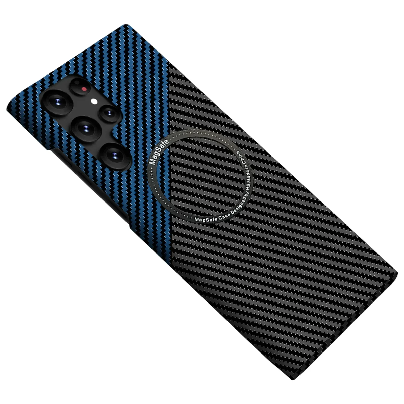 Carbon Fiber Texture Pattern Magnetic Ultra Slim Case For Samsung Galaxy S25 Ultra S24 Plus Matte MagSafe Ring Armor Cover Coque