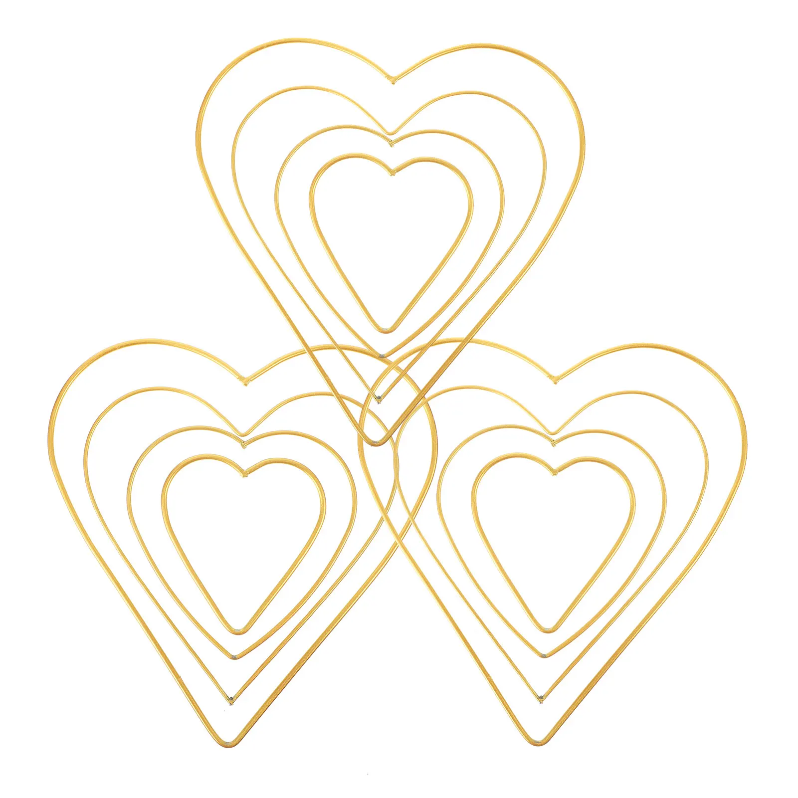 

12 Pcs Metal Decorative Wreath Heart Shaped Iron Rings Craft Dream Catcher DIY Loops Hanging Ornaments Fashionable Unique Design