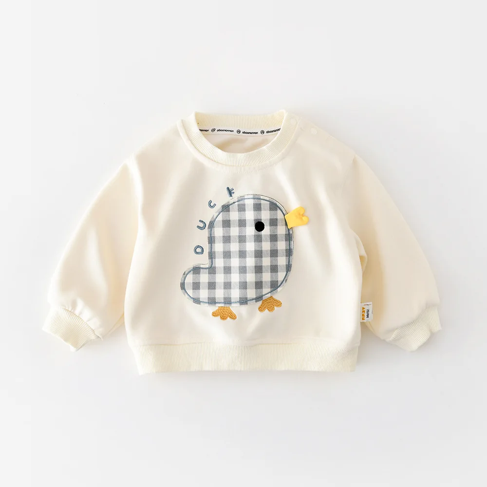 2026 Spring New Baby Long Sleeve Cartoon Sweatshirt Boys Casual Pullover Infant Girls Cute Cotton Tops Toddler Clothes