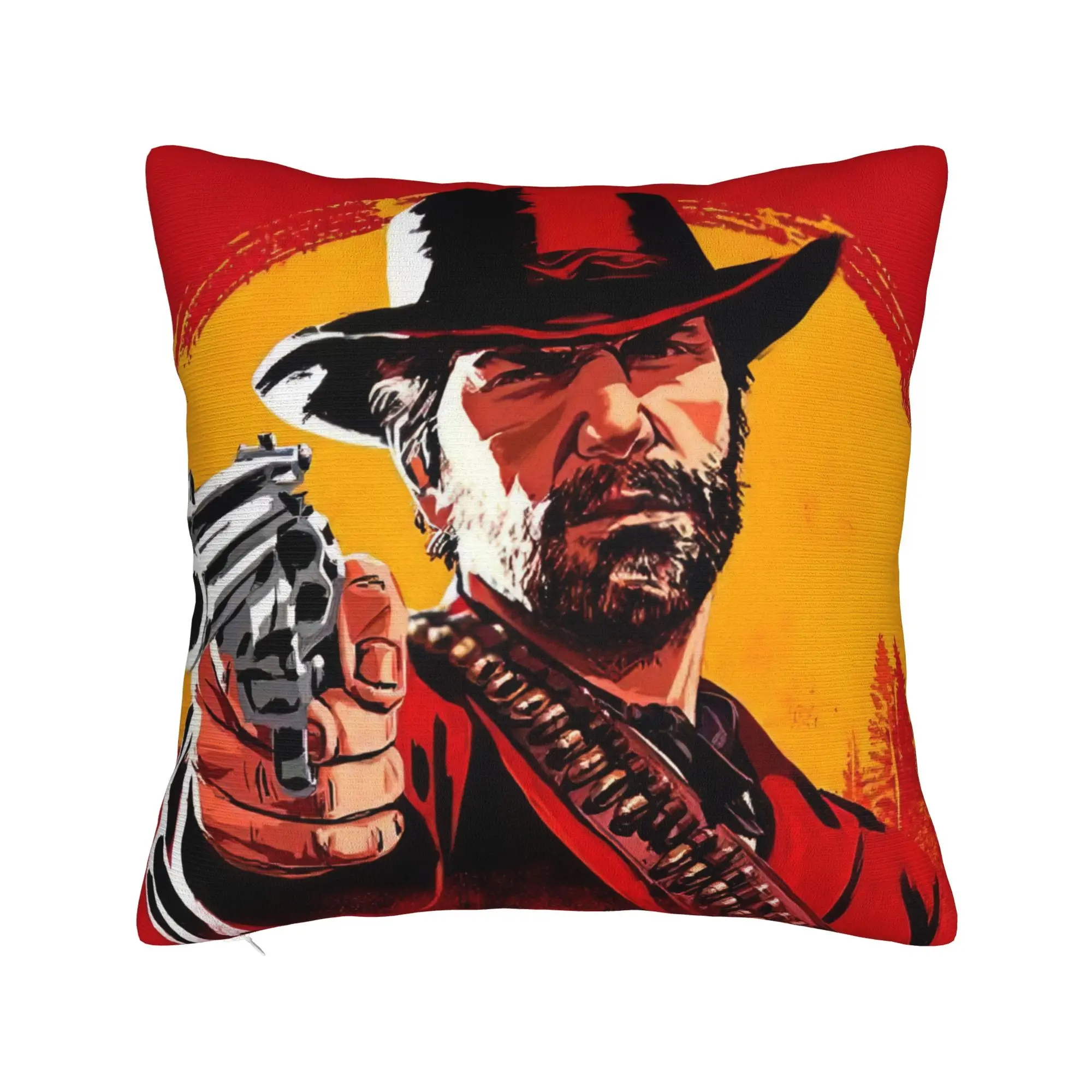 Gaming RDR2 Arthur Morgan Square Pillow Cases US West cowboy Cushion Covers Awesome Zipper Decorative Pillowcover for Home 18