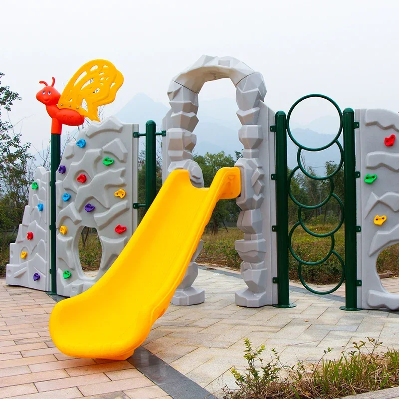 Popular Indoor outdoor Playground Indoor Play Gear  Wall  Large Adventure Plastic Rock Climbing Wall Set  for Kids  Child