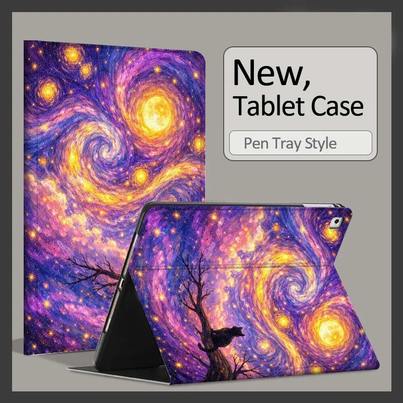 Cartoon Starry Sky Cat Fashion For Xiaomi Poco Redmi Pad 8 2 4 5 6 6S 7 7S SE Pro 14 11 11.2 12.1 12.5 Inch Tablet Case