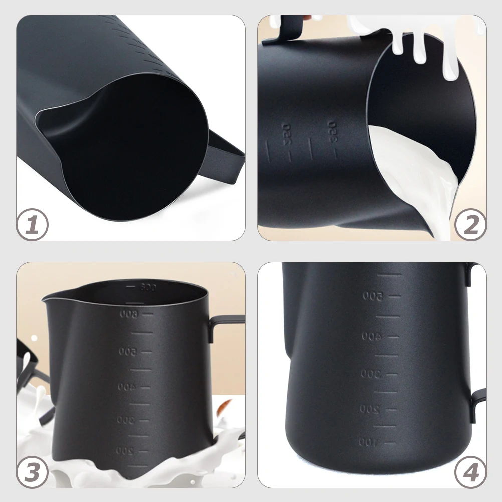 

Milk Frothing Cup Stainless Steel Espresso Pitcher Engraved Scale for Latte Coffee Milk Water Smoothie Use Frothing Pitcher