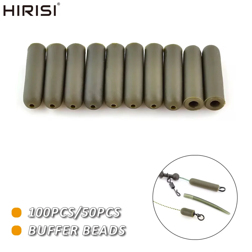 Hirisi 50 шт./100 шт. мягкие резиновые буферные бусины для ловли карпа, вертолетные снасти, маленькие/большие AE062
