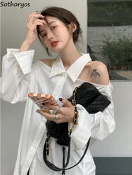 Shirts Women Hollow Out Daily Sexy Designer Ladies Special Solid Fashion Leisure Spring Loose Korean Style All-match Simple Cozy