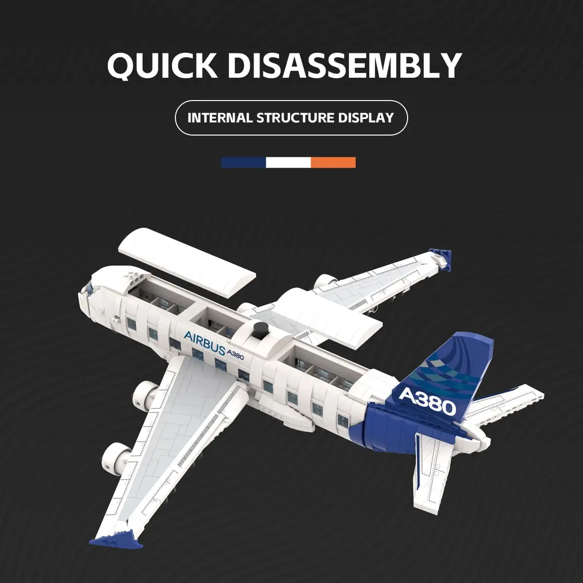 Blocs de construction d'avion Airbus A380 créatifs, modèle MOC, avion de ligne, briques à assembler, Kits de jouets, cadeau pour enfants, 1945 pièces
