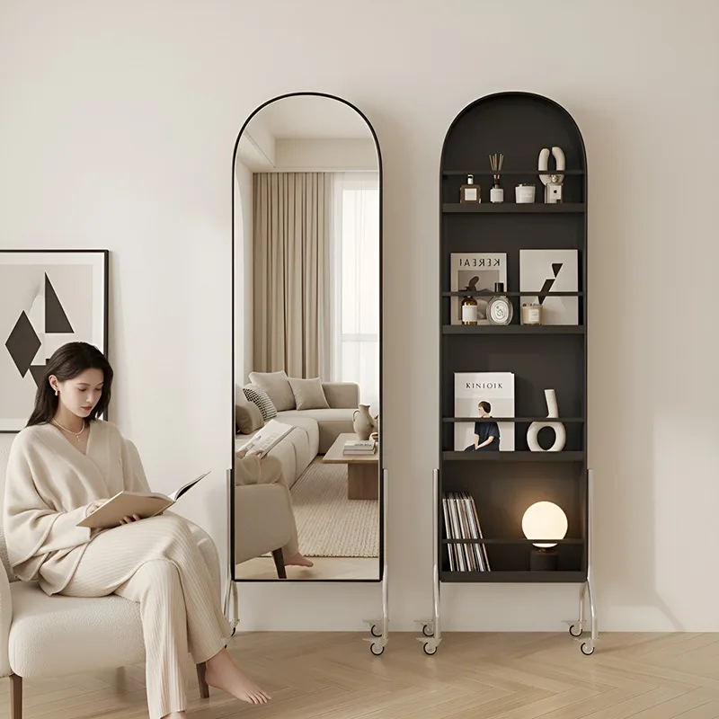 Movable mirror full-body mirror full-length mirror holder rotates integrally