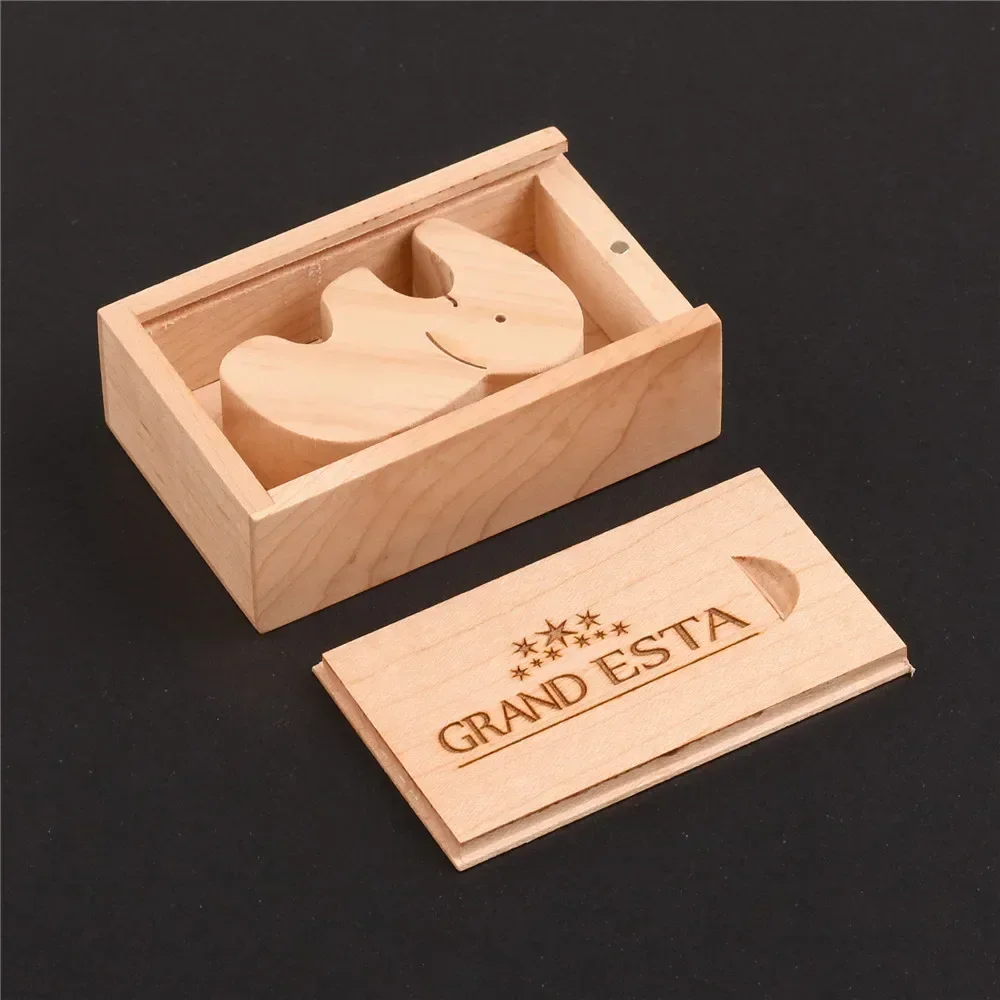 1PCS Free Laser Engraving Natural Wood Gift Boxes with Sliding Top Storage Box for Necklace Ring Free Printing Custom Wood Box