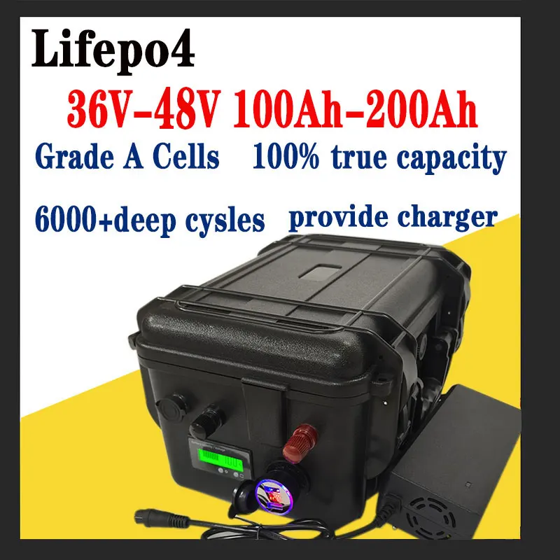 

Lifepo4 Lithium Battery BMS 12S 16S 36V 48V 100Ah 120Ah 150Ah 200Ah for 3600W 5000W Trolling Motor Motorhome Solar System RV