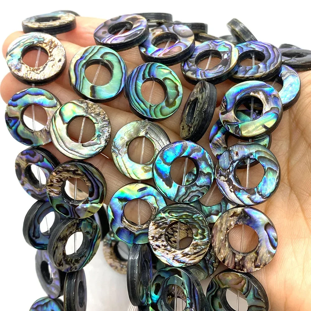 

Natural Abalone Shell Bead Slice Donut Loose Beads for Making DIY Jewelry Necklace Bracelet Earrings Christmas Gift Accessories