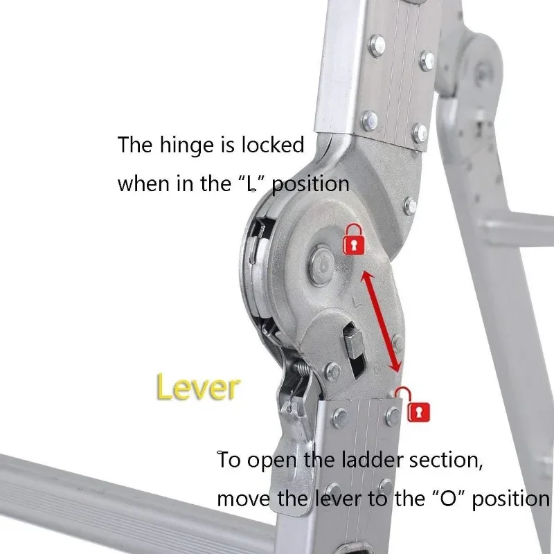 Step Ladder Folding Ladder,  Multi-Purpose Aluminium Extension 7 in 1 Heavy Duty Combination EN 131 Standard, 12.5 FT