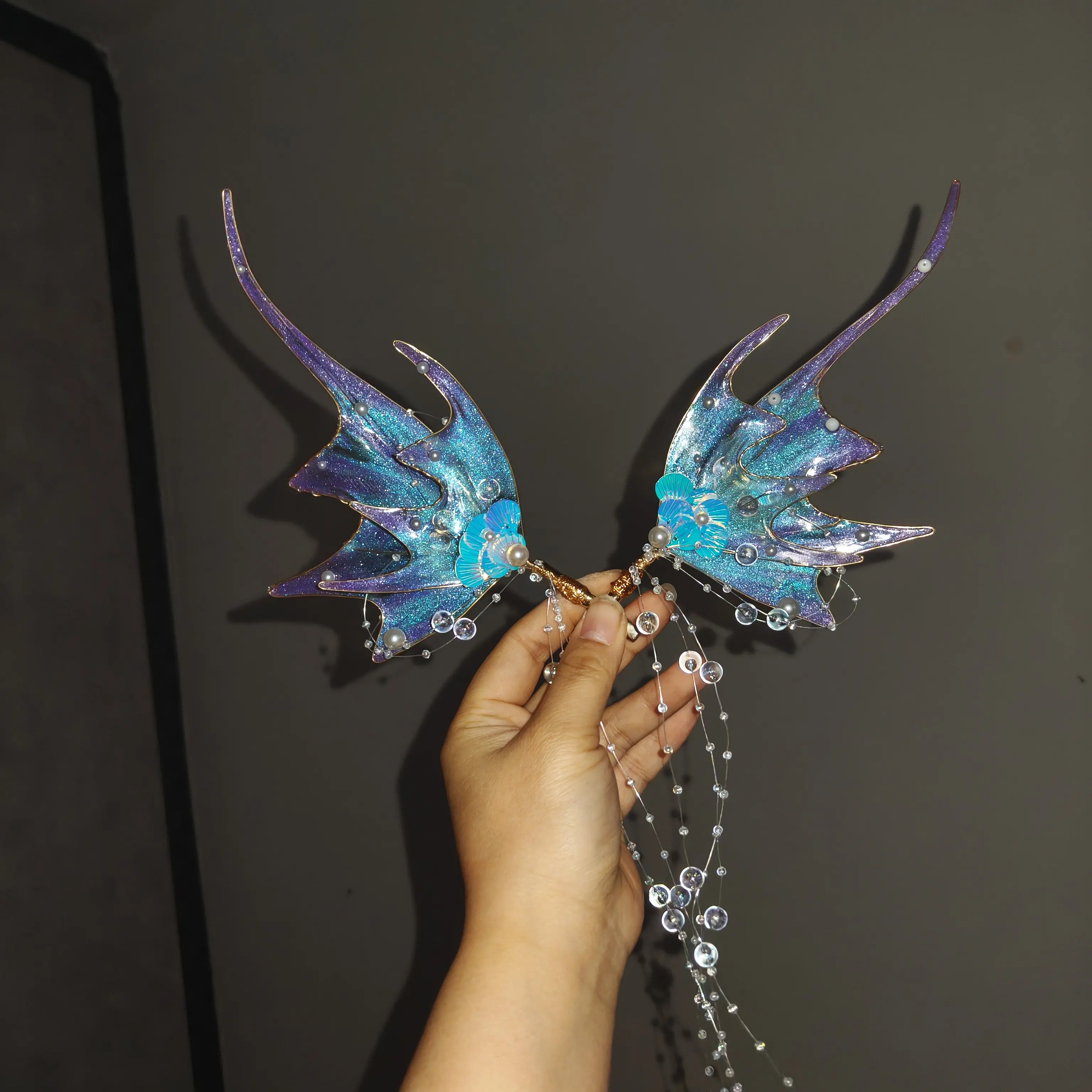 Love and Deep Space Cosplay Qi Yu Derived Mermaid Ear Hanfu Headwear Love and Deep Space Mermaid Ear Mermaid Ji Earrings Cosplay