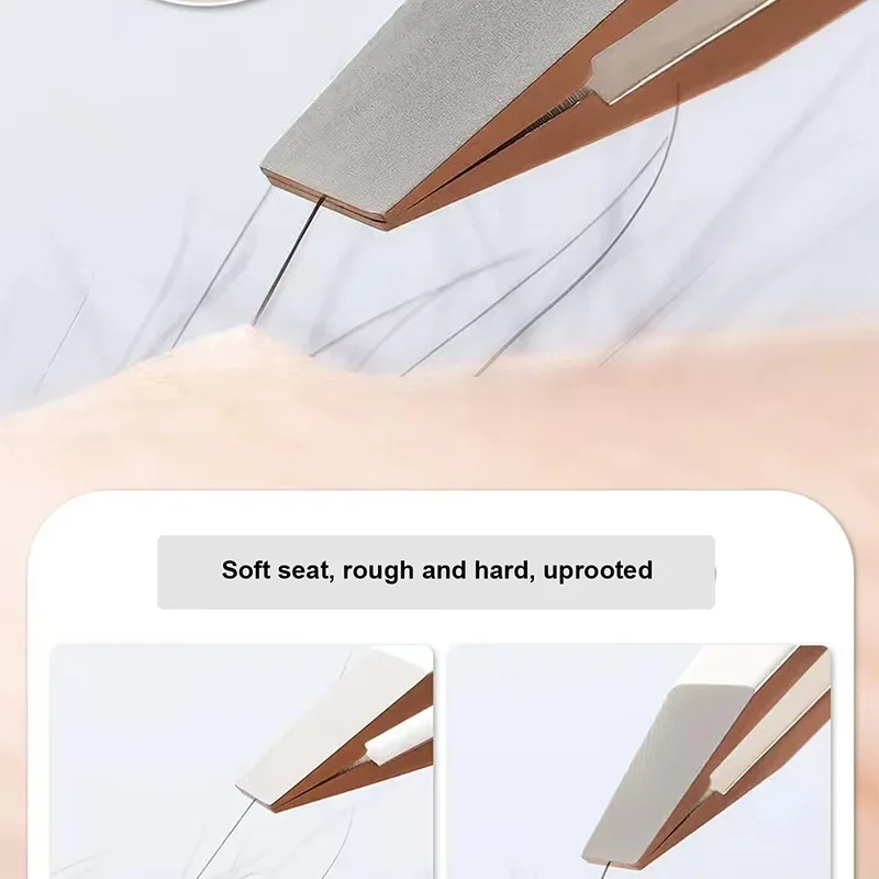 Stainless Steel Precision Tweezers for Eyebrows, Eyelashes, Beard & Mustache High-Accuracy Round Head, Seamless Clamping