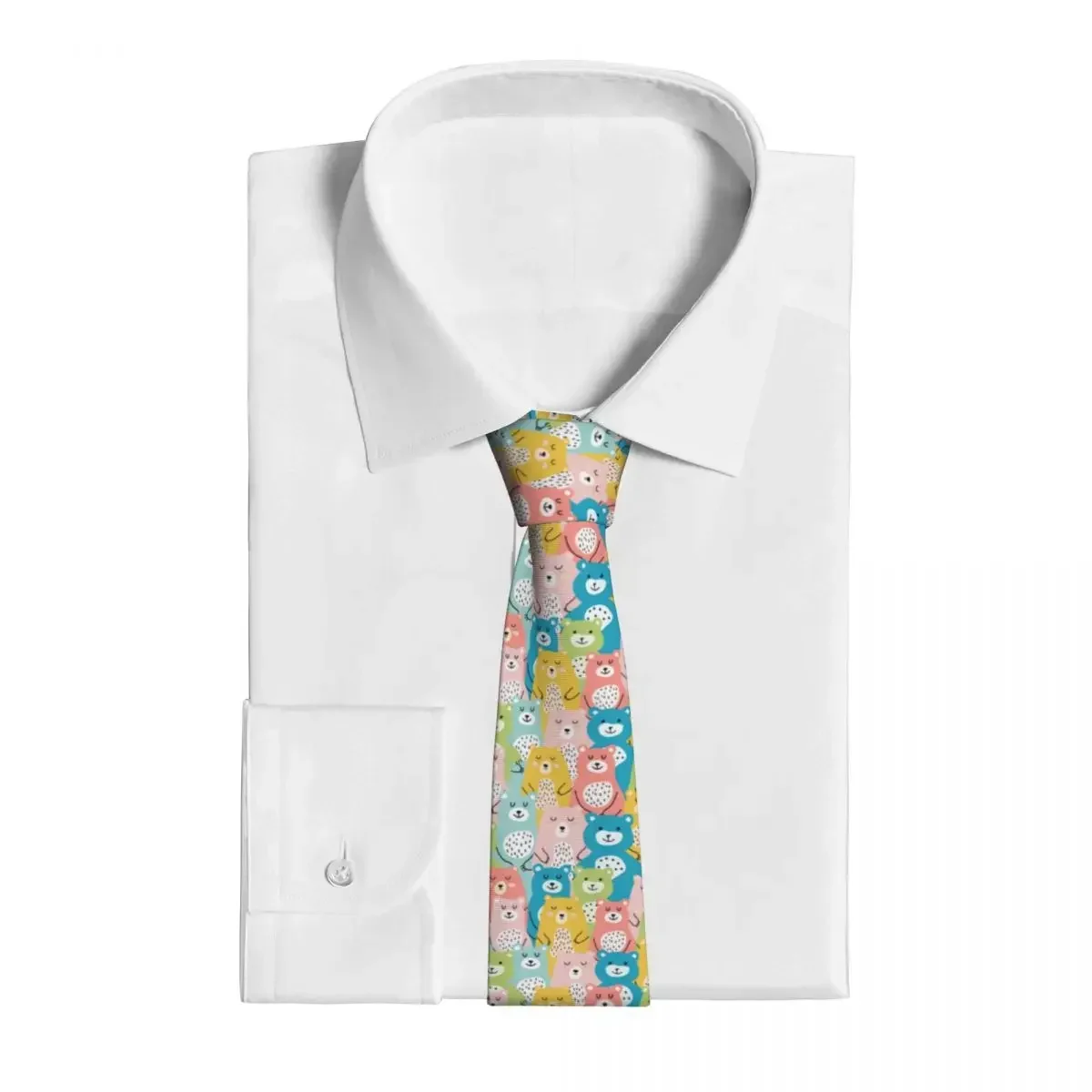 Colorful Bear Cartoon Tie Animal Ties Hip-Hop Street Cravat Party Necktie Shirt Accessories