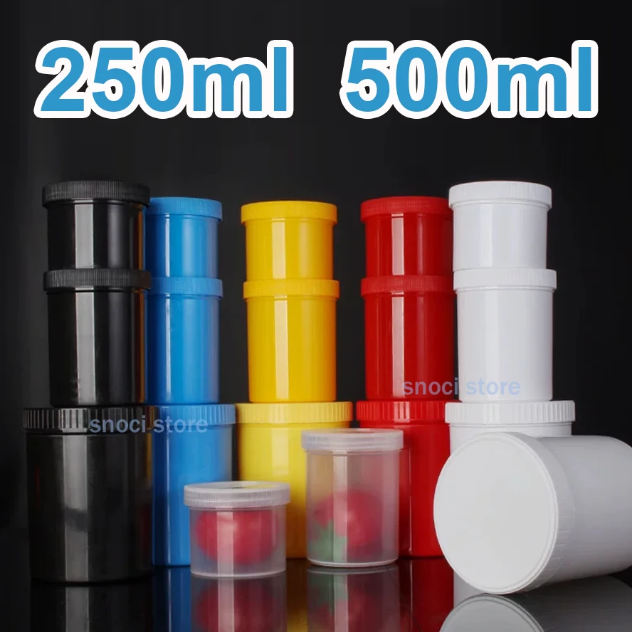 3Pcs 250ml 500ml Plastic Jar Mask Jar Cream Jar Food Storage Tank Cosmetic Empty Container Makeup Box Plastic labortory Bottle