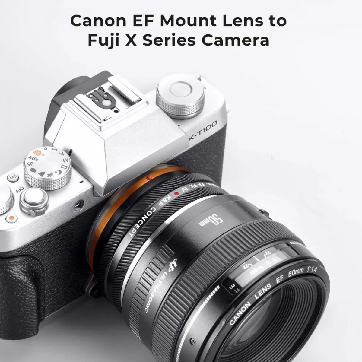 K & F Concept EF-FX PRO Canon EF Lens Mount to Fujifilm X Camera Body Adapter Ring con lacca opaca per Fujifilm X-A1 X-E2 X-T10