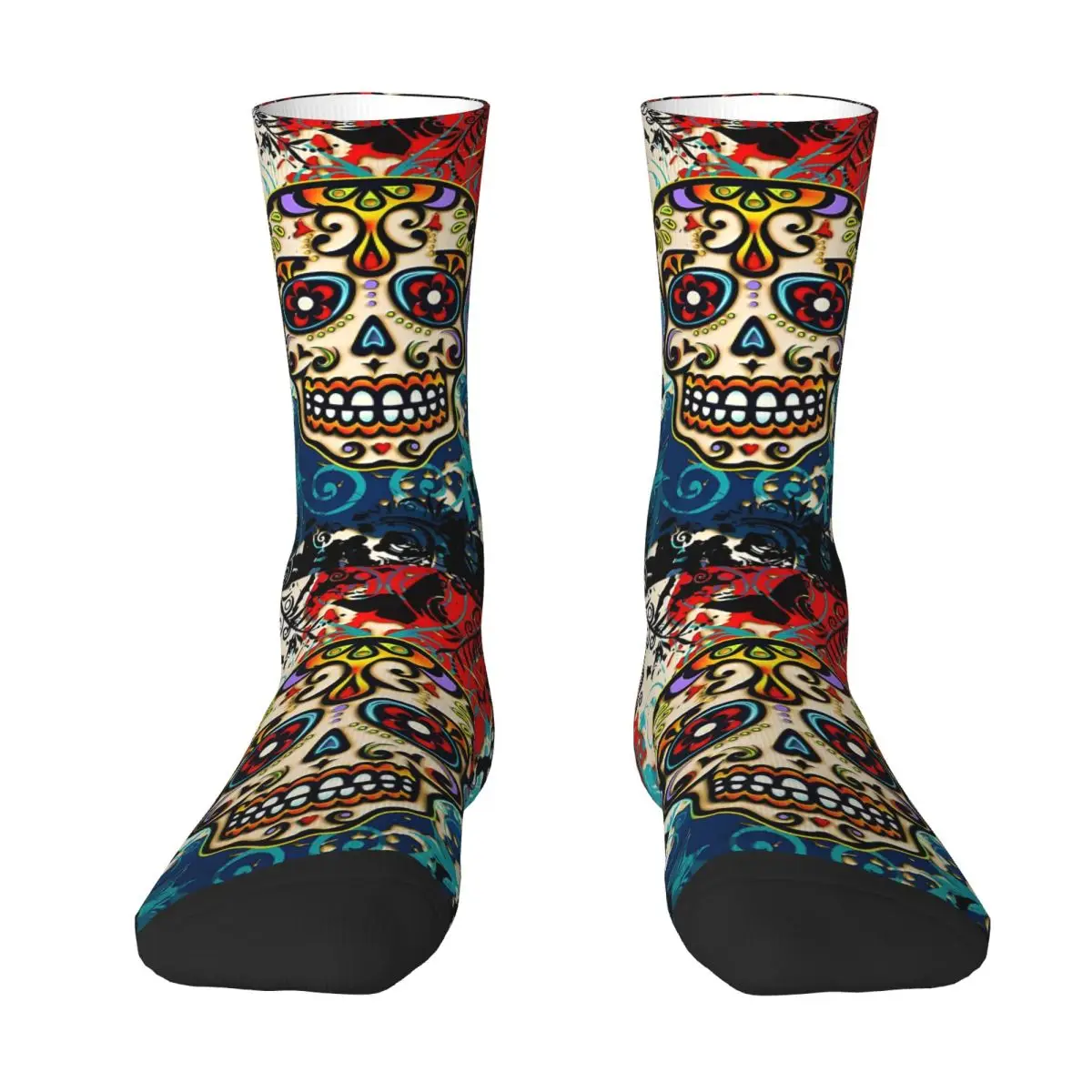 Mexican Skull Sugar Skull Day Of The Dead Socks Sports 3D Print Boy Mid-calf Sock