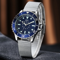 Hot Brand Men Stainless Steel Watch Slim Quartz Luxury Waterproof Wristwatches Fashion Business Mesh Band Field Watch for Men