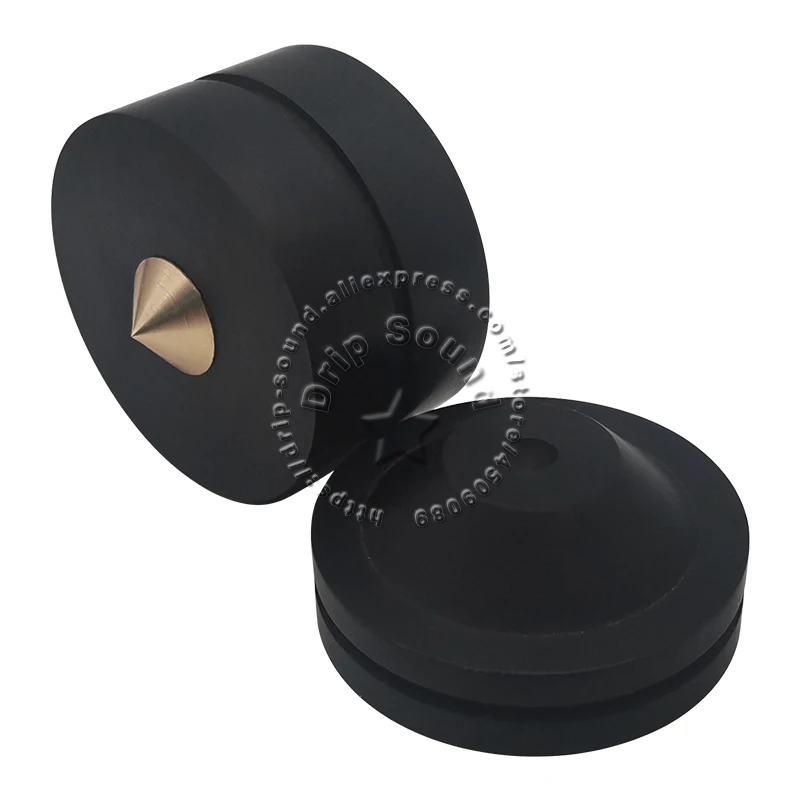 43 мм/1,69 дюйма, регулируемый динамик из черного дерева, HIFI аудиоусилитель, противоударная подставка, изолирующая подставка для ног, базовые подушечки # Черный