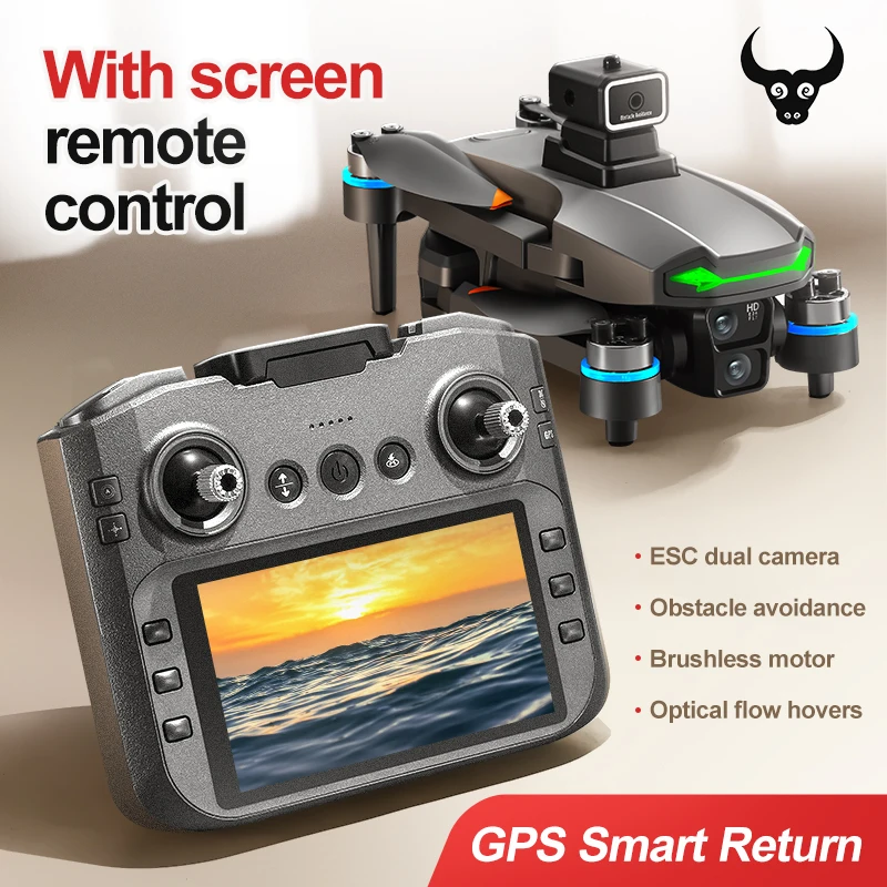 Beast SG601 PRO مع شاشة نظام تحديد المواقع بدون طيار الجوي 8K HD المهنية كوادكوبتر تجنب العوائق فرش طائرات التحكم عن بعد
