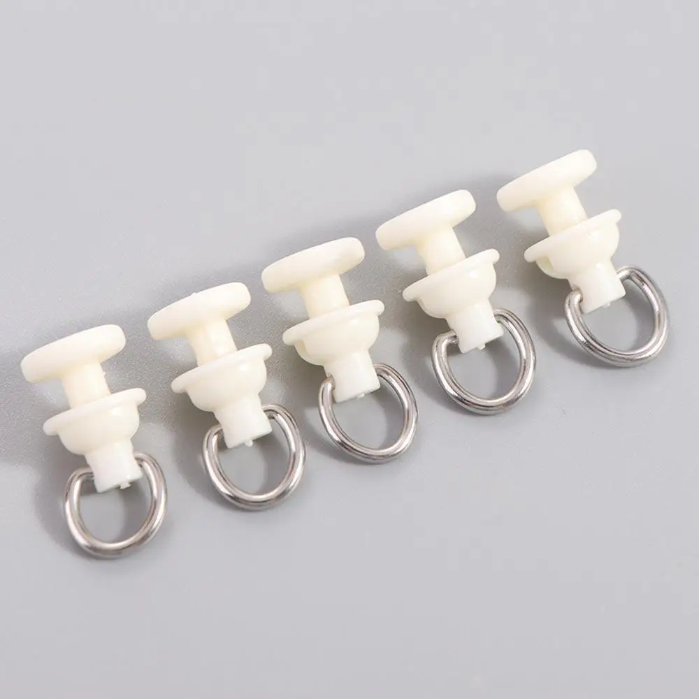 20pcs/pack Household White Curtain Track Pulley Plastic Silent Curtain Hook Roller Slide Smoothly Curtain Track Glider Windows