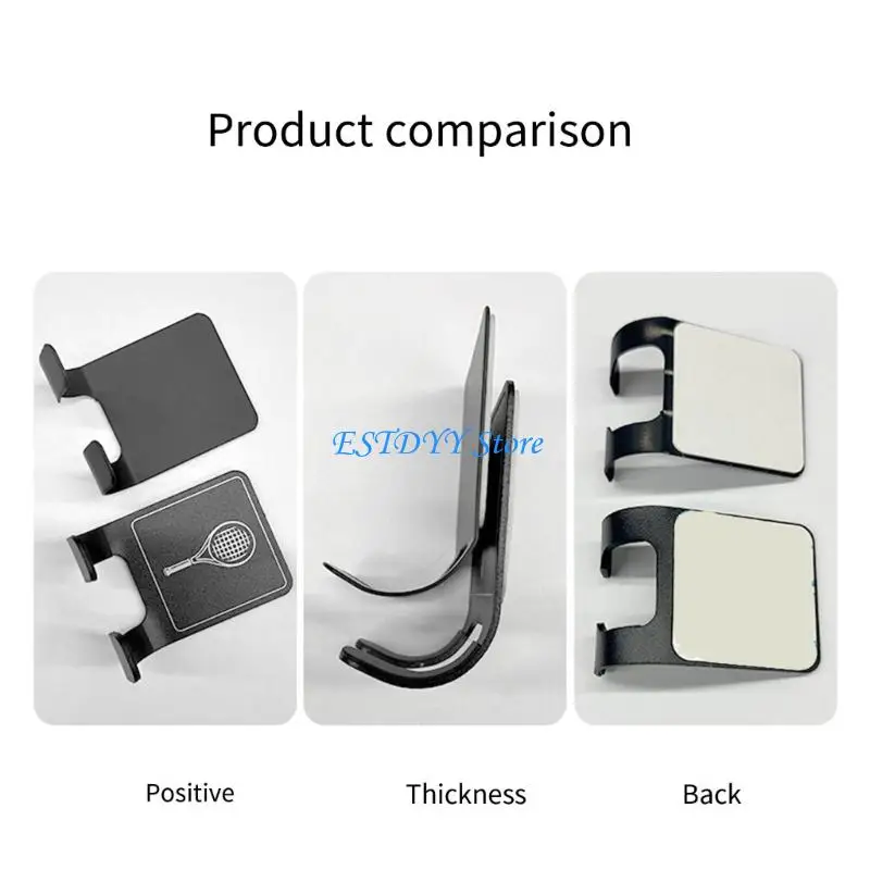 G6DE Badminton Racket Holder Stainless Steel Wall Hook Wall Mount Racket Holder