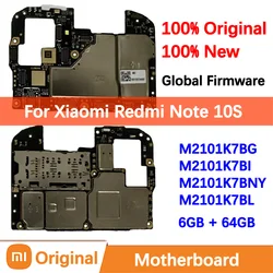 100% Brand New Original Motherboard for Xiaomi Redmi Note 10S Mainboard Logic Circuit Board Plate Global Unlocked M2101K7B Hongm