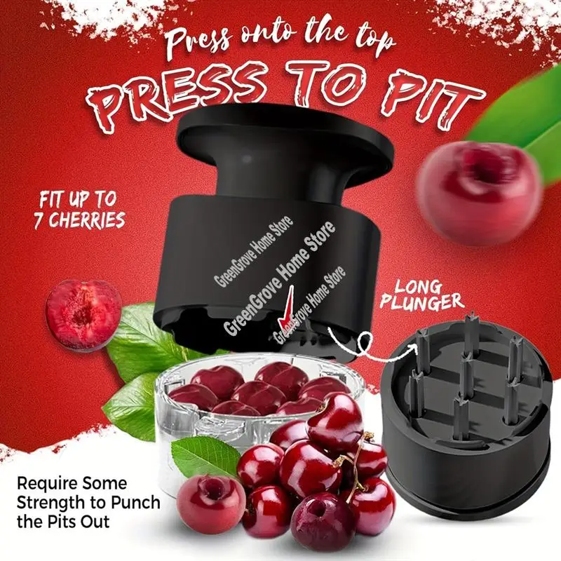 Fruit Vegetable Tools 7-Hole Cherry Fruit Kitchen Pitter Pitting Remover Olive Corer Pit Removal Tool-A57M