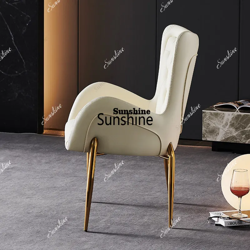 

TDModern simple household buckle stainless steel legs light luxury dining chair