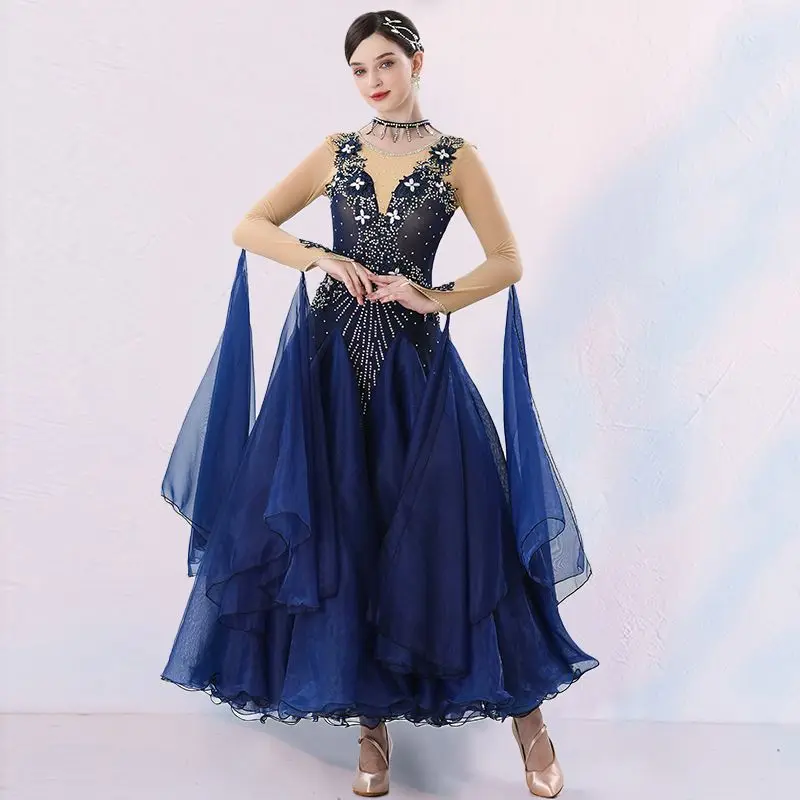 Elegant Dancer Modern Dance Dress New Ballroom Dance Clothes Latin Dance Performance Costume Waltz Dance Skirt