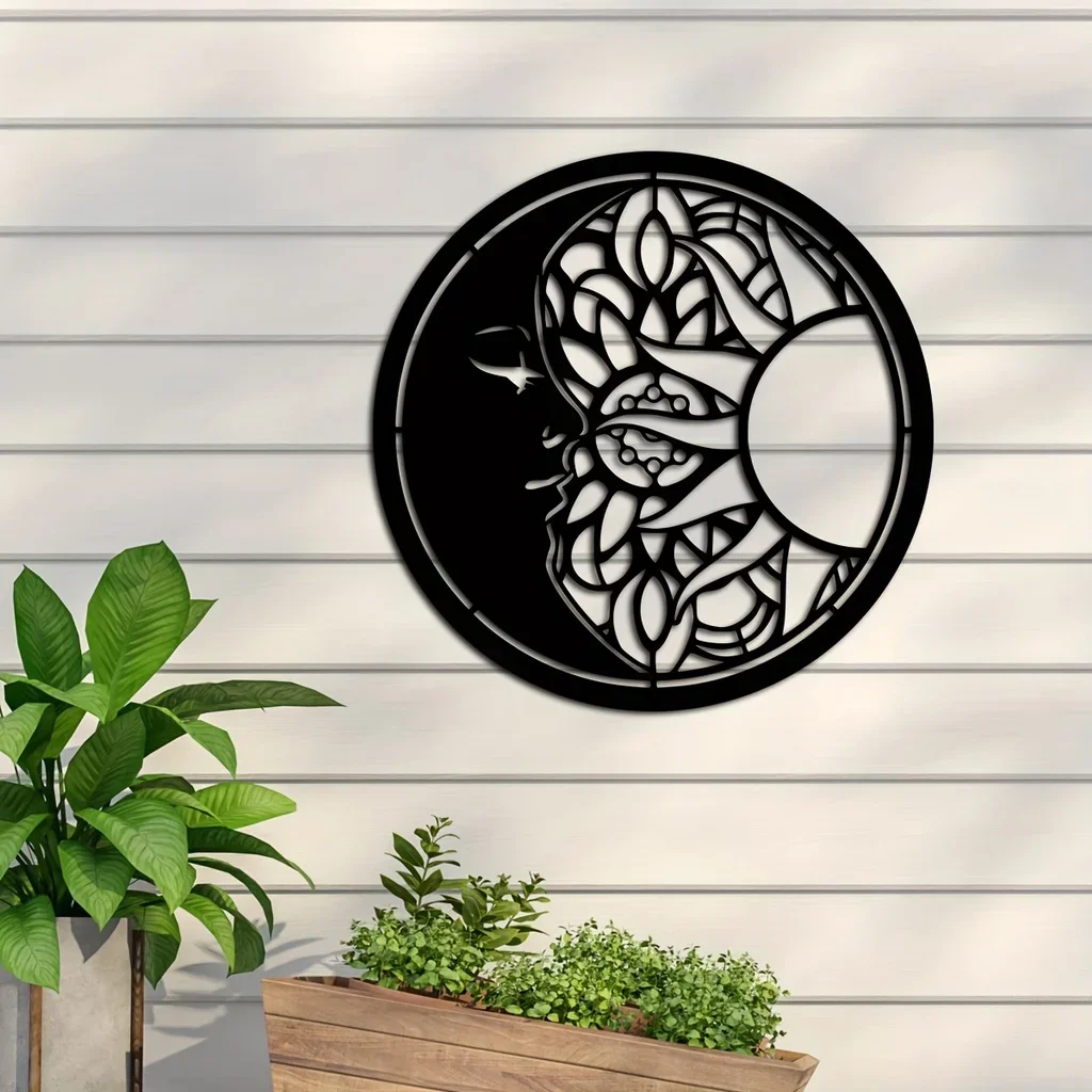 Crafts Metal Sun And Moon Art Wall Decor, Sun And Moon Wall Decor, Metal Sun And Moon Class Signs decor metal wall hanging