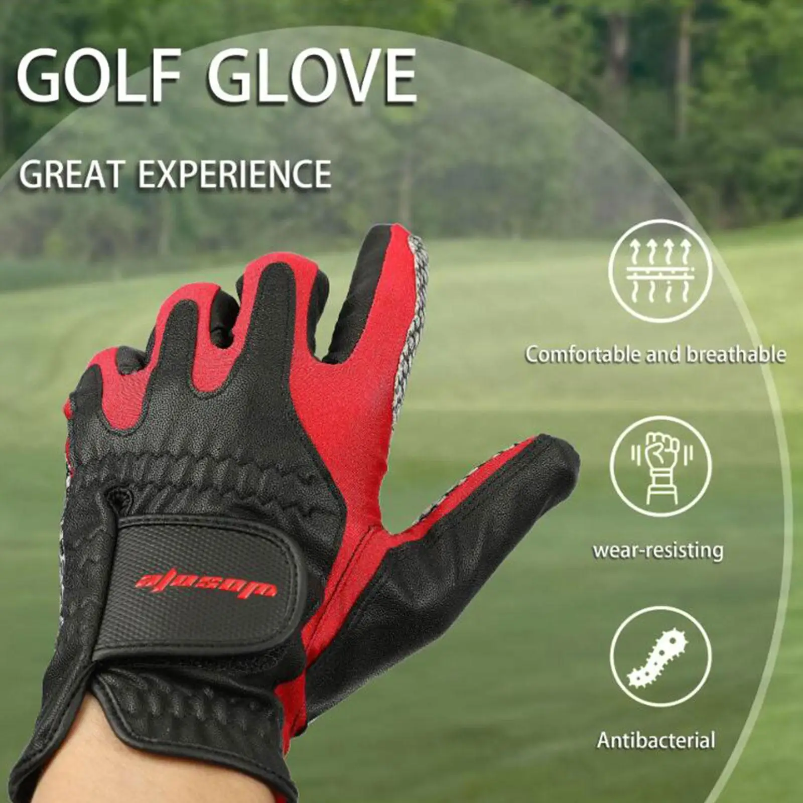 

Premium PU Leather Golf Glove Anti Slip Breathable Soft Palm Sports Glove for Men Golf Activities