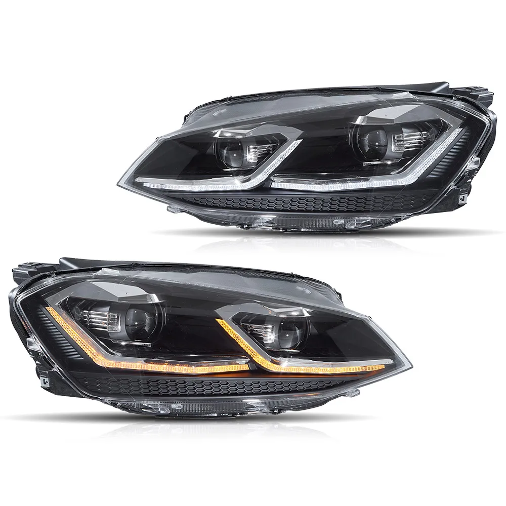 Volledige LED-koplampen voor VW Golf 7 Mk6 2015-2017 Montage Projector Frontkoplamp DRL Sequentiële Signaal Plug & Play 2 Stuks
