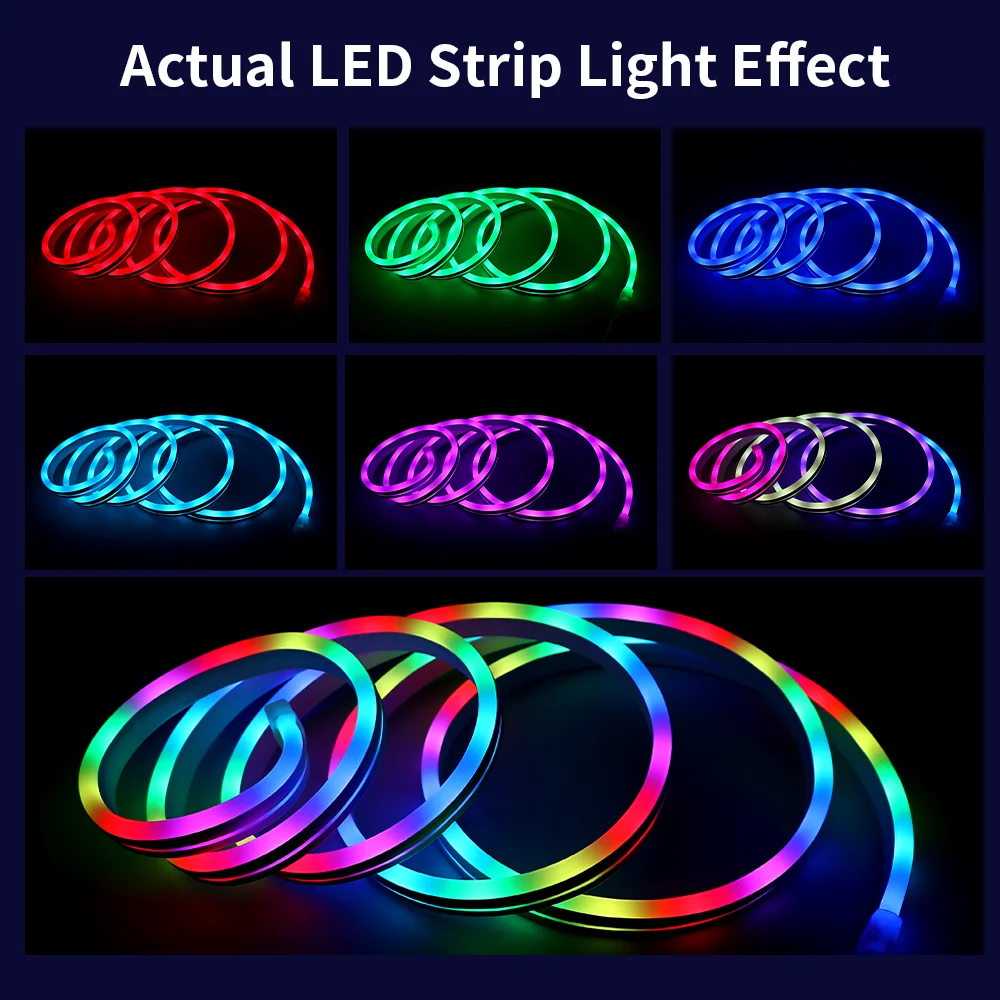 LED Neon Strip Light RGBIC USB Durable BT APP Control Music Sync Smart Waterproof for Game Room and Party Decoration LED Light 5