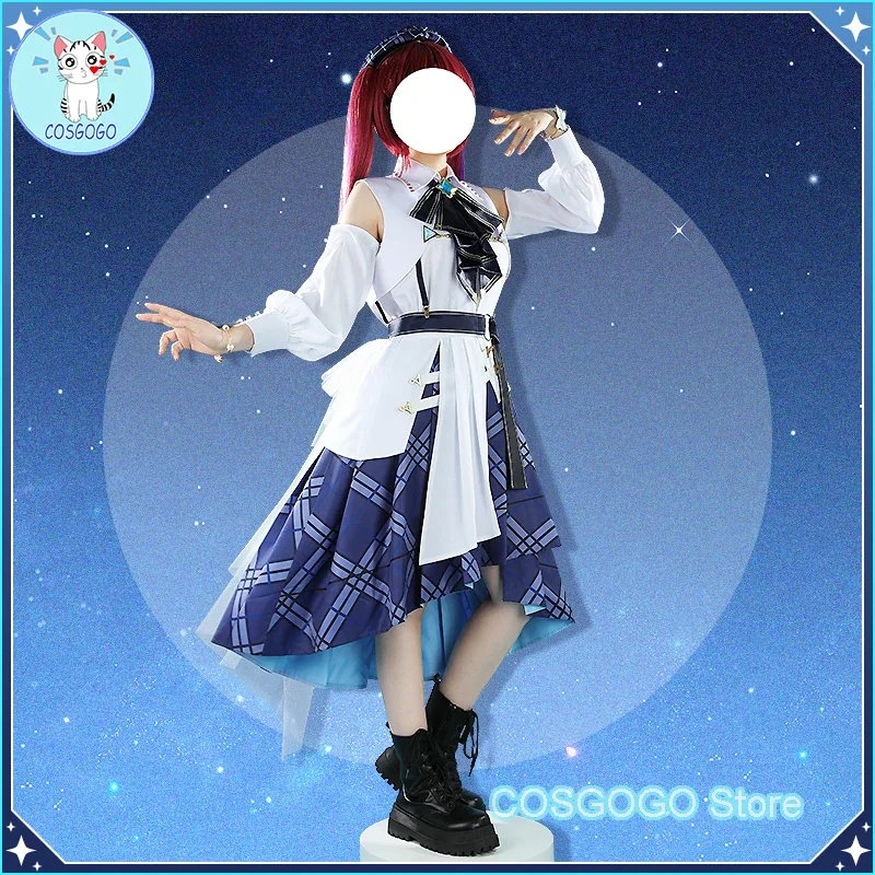 [Customized] Vtuber Hololive Blue Journey All Members Houshou Marine Hakui Shiranui Dress Cosplay Costume Halloween Party Outfit