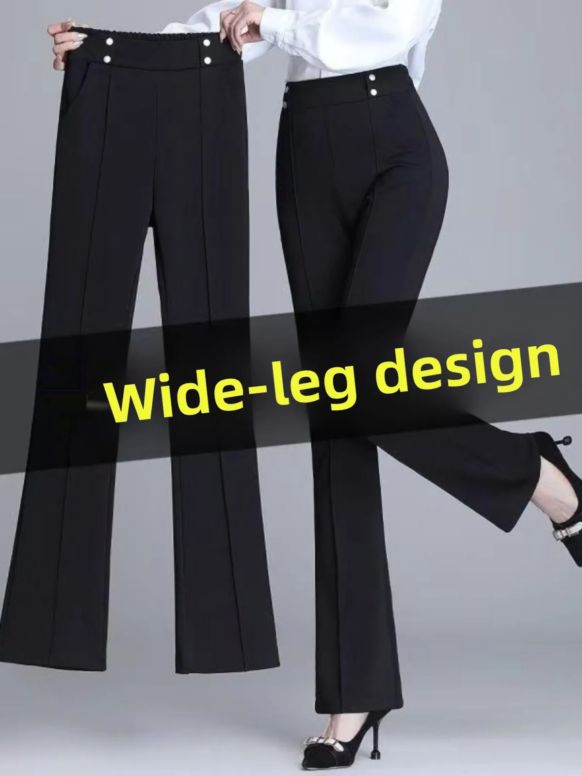 

Slimming High Waist Wide Leg Pants for Pear aped Women Spring Autumn New Sle Elastic Loose Fit Trousers Korean Sle