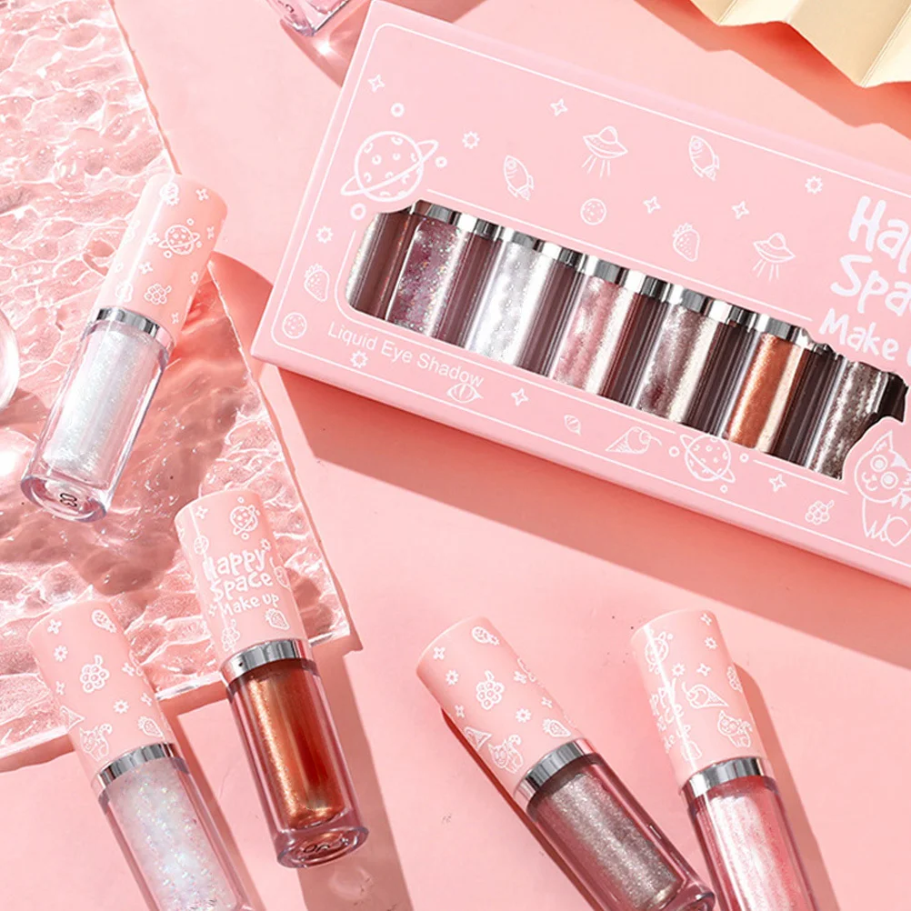 8 個のシマーアイシャドウ液体グリッターアイメイクアップセットナチュラルフォーミュラ肌に優しい女性の美容ツール特別な用途に