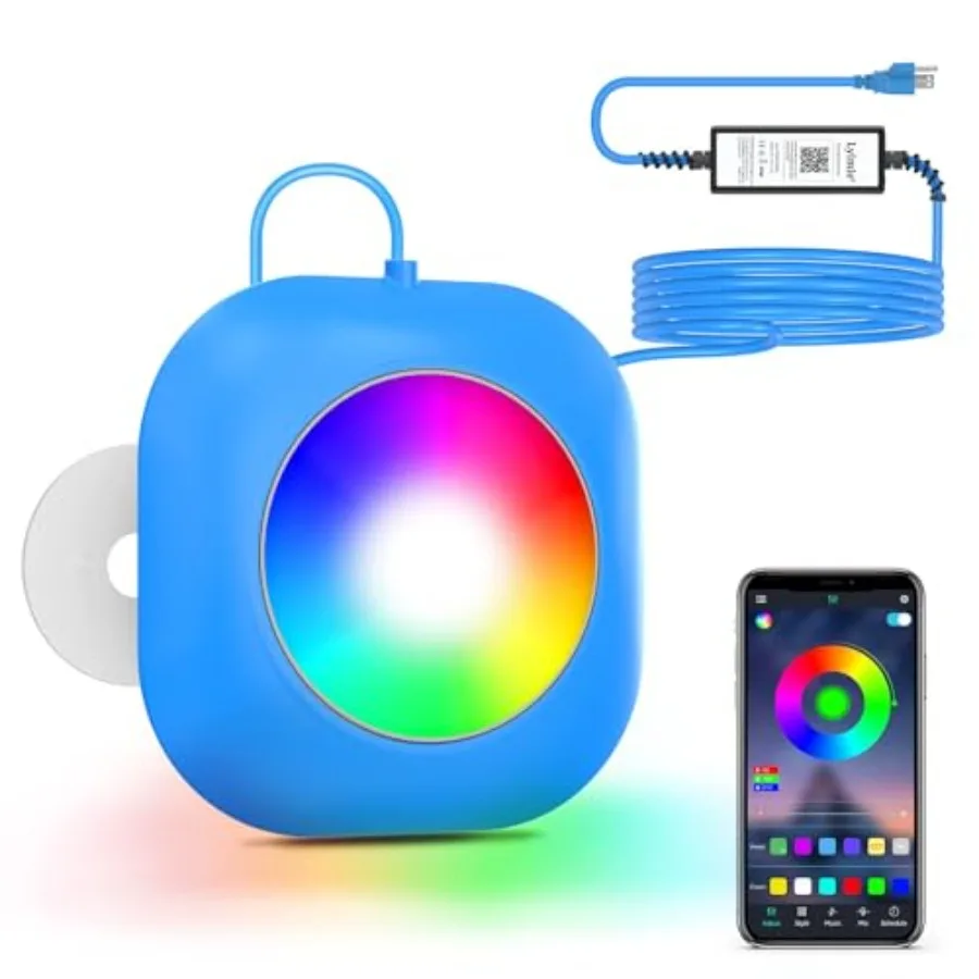 LED Pool Lights for Above Ground with APP Control, Smart RGB Magnetic Underwater Lights with Timer, 800lm Dimmable, IP68 Waterp