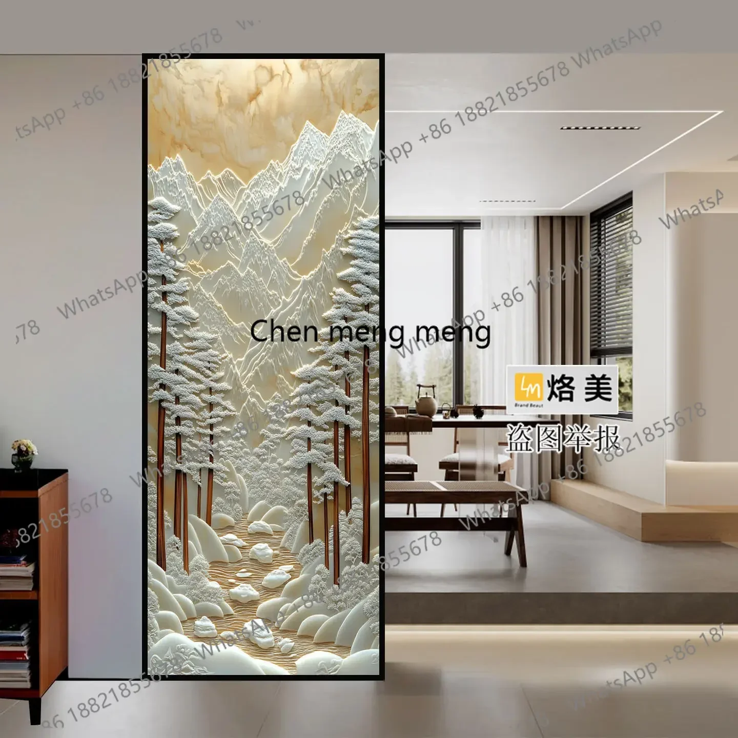 

D182Tempered glass art living room partition dining room screen shower room entrance