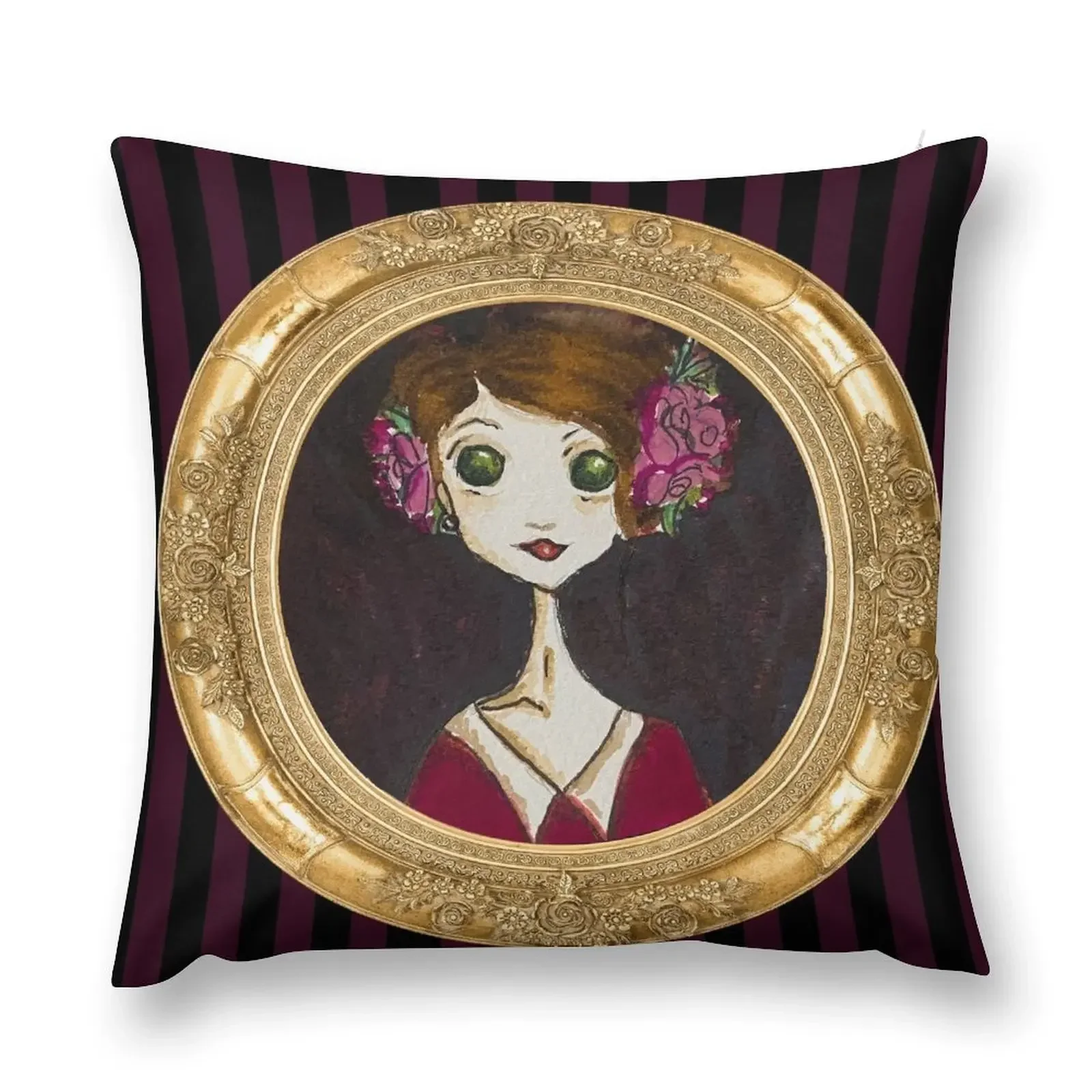 

Flower Girl - Illustration by Mme. Parasol Throw Pillow ornamental pillows christmas pillowcases Cushions pillow