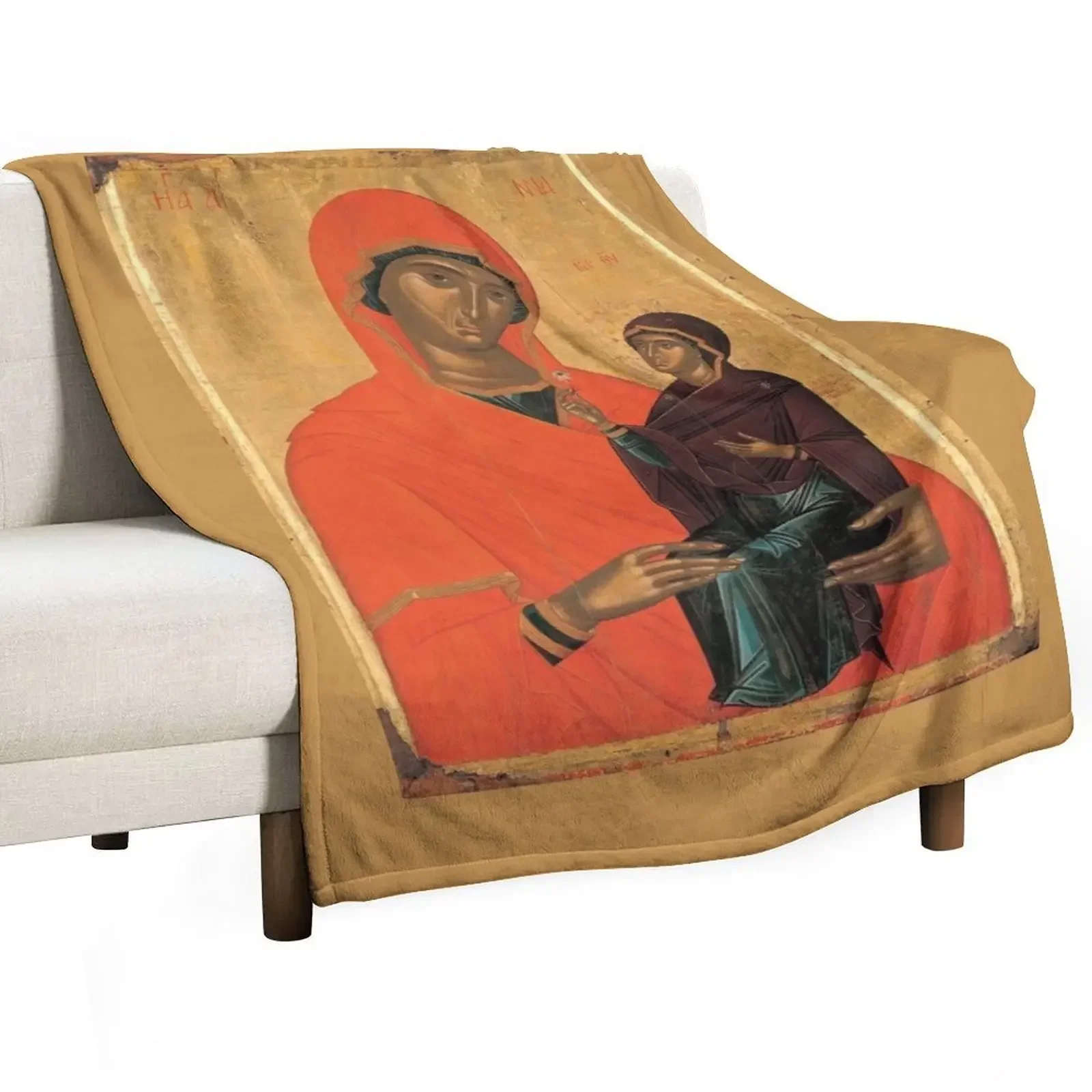 

Chanter Angelos Akotandos - St Anne with the Virgin Throw Blanket Luxury Thicken Luxury St Bed Fashionable Blankets