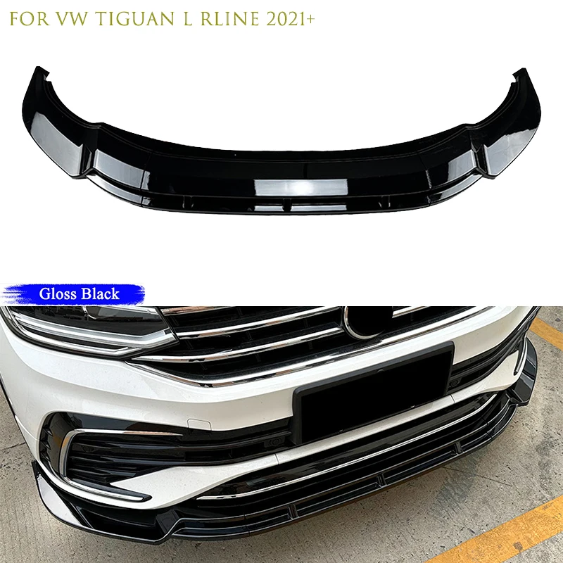 

For VW Volkswagen Tiguan L Rline 2021 2022 2023 Car Accessories Front Bumper Lip Spoiler Lip Body Kit Protector Plate Cover